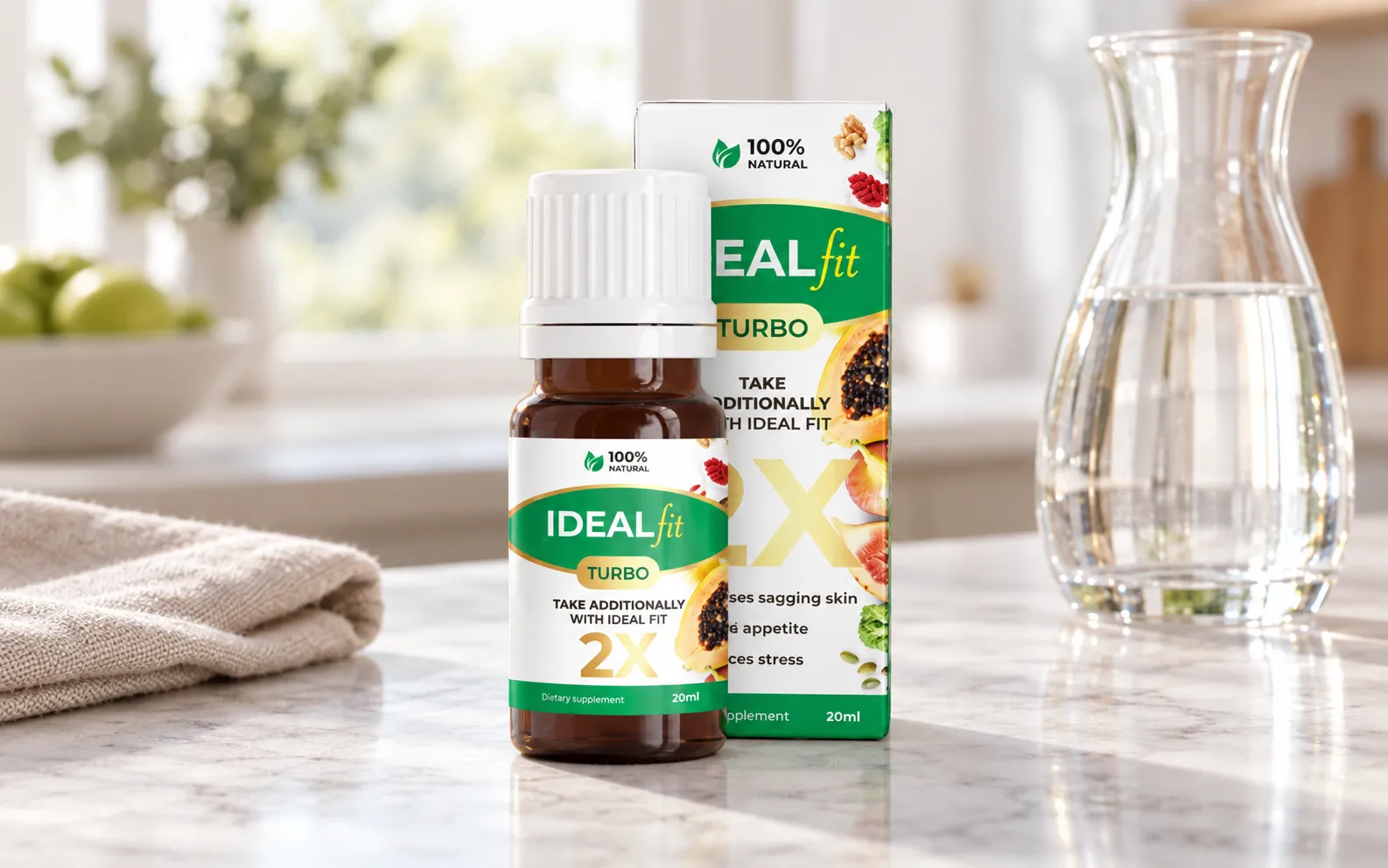 IdealFit Turbo — el envase en el día a día