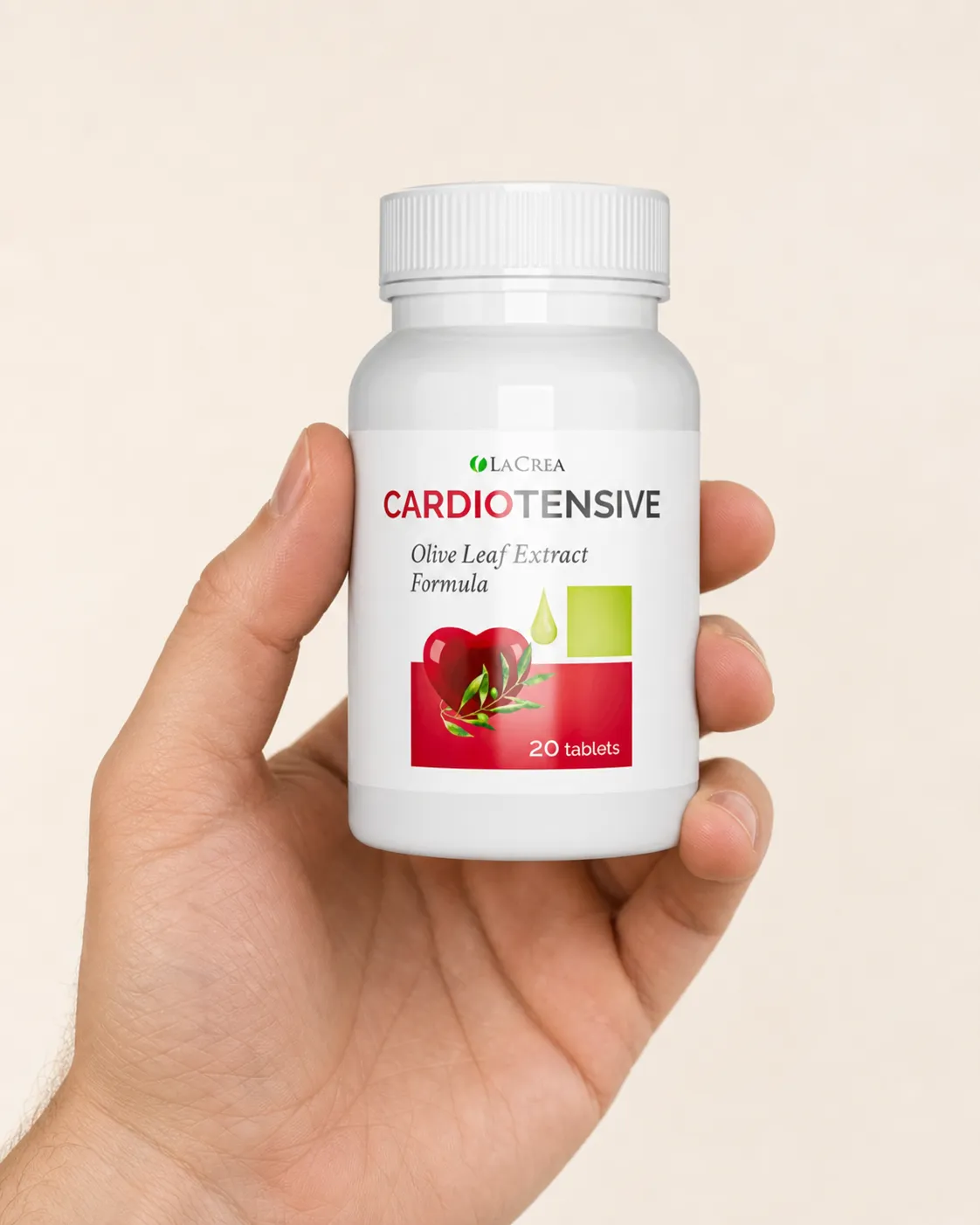 Cardiotensive — el envase en la mano