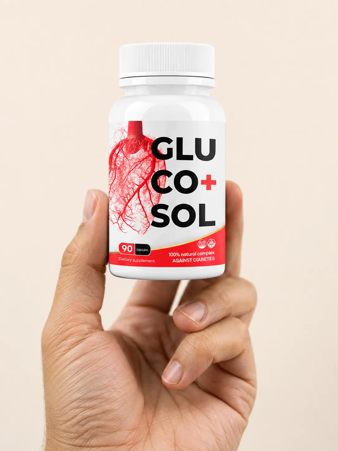 Glucosol — el envase en la mano