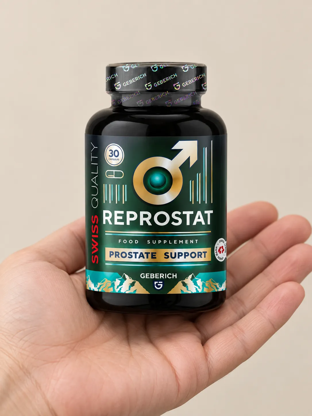 Reprostat — el envase en la mano