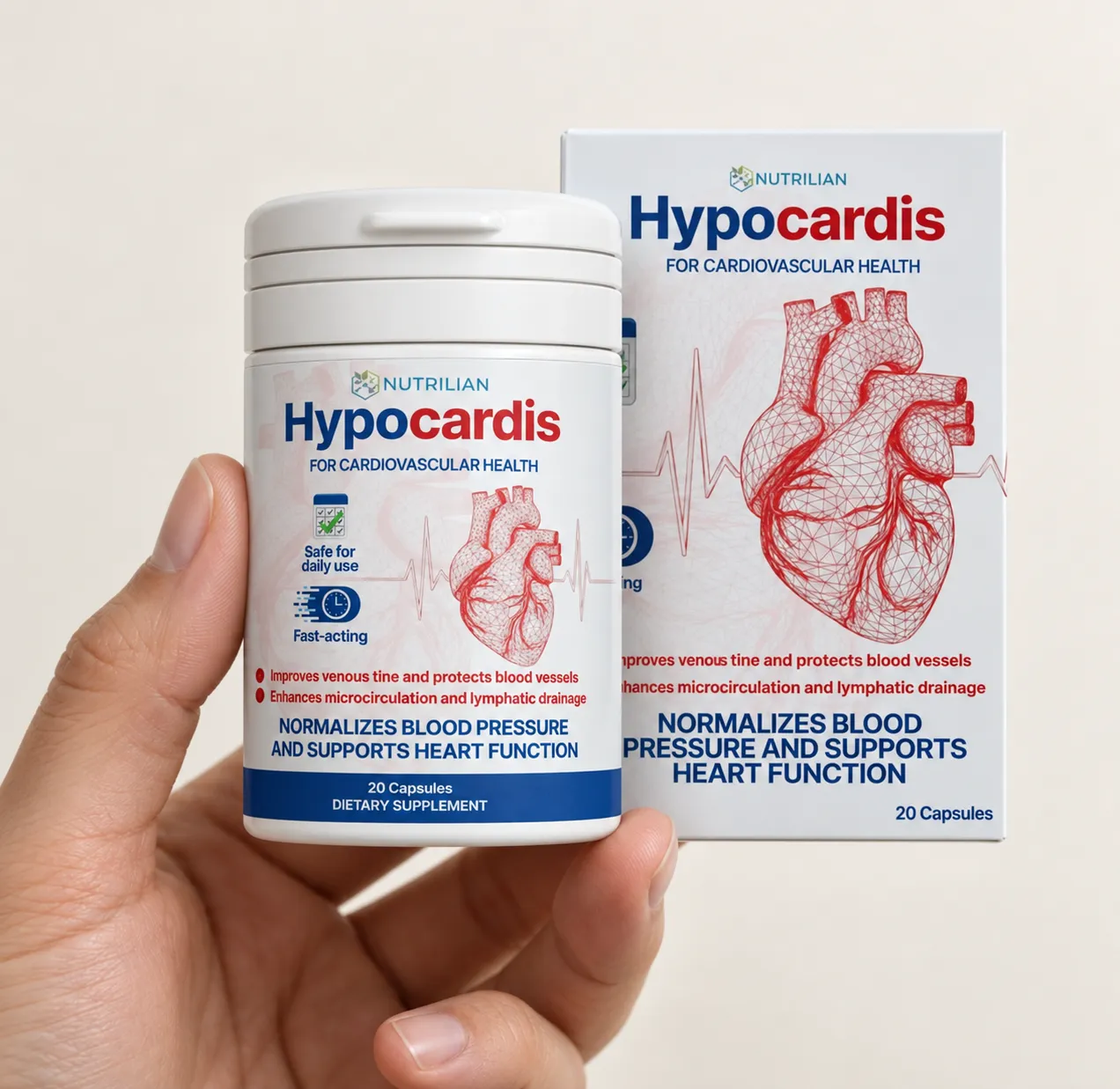 Hypocardis — el envase en la mano