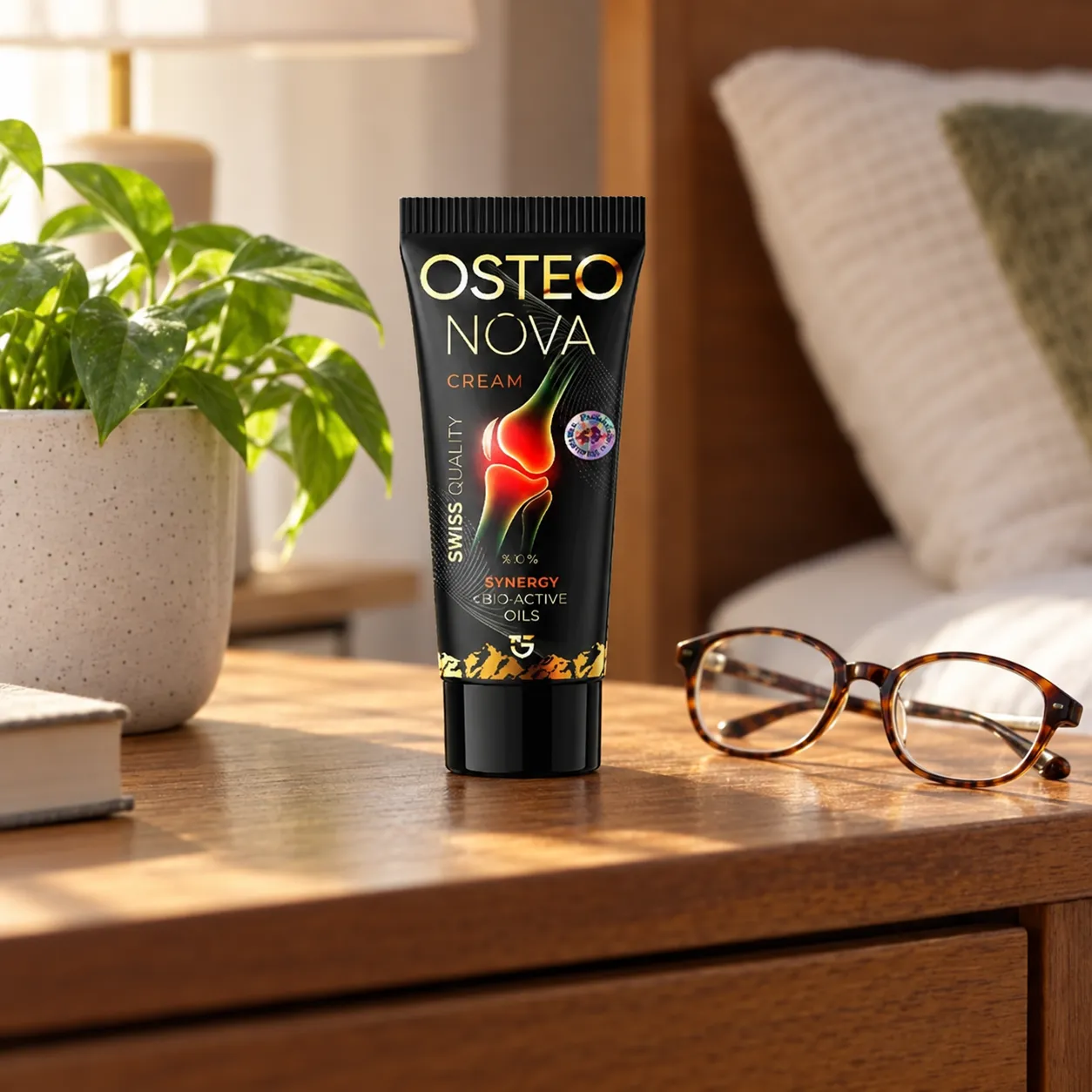 OsteoNova cream — el envase en el día a día