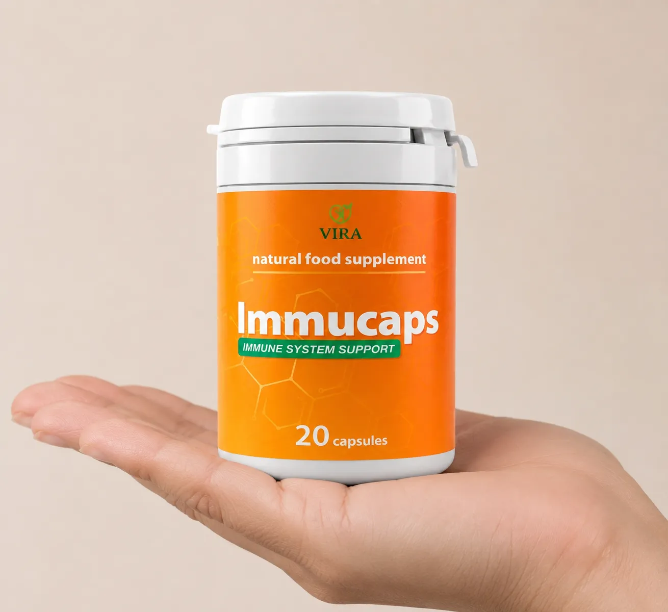 Immucaps — el envase en la mano