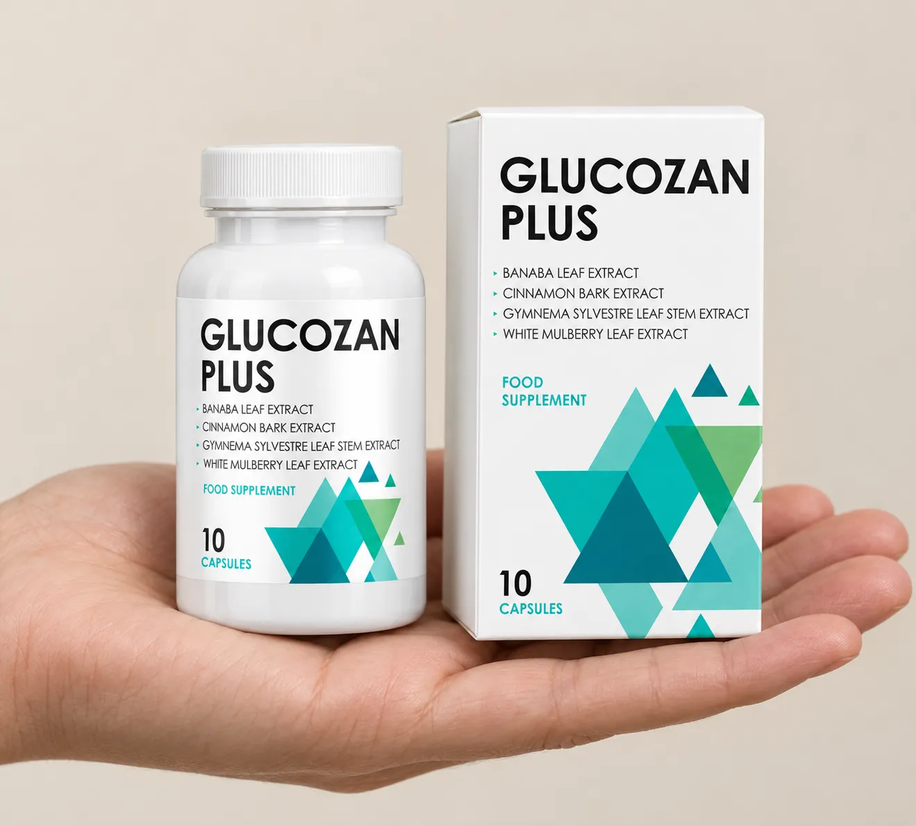 Glucozan — el envase en la mano