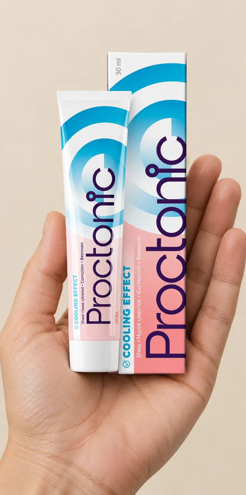 Proctonic — el envase en la mano