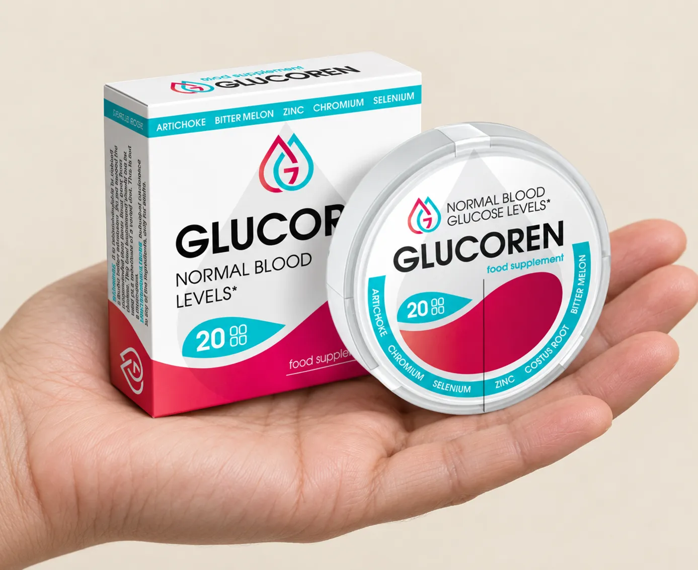 Glucoren — el envase en la mano