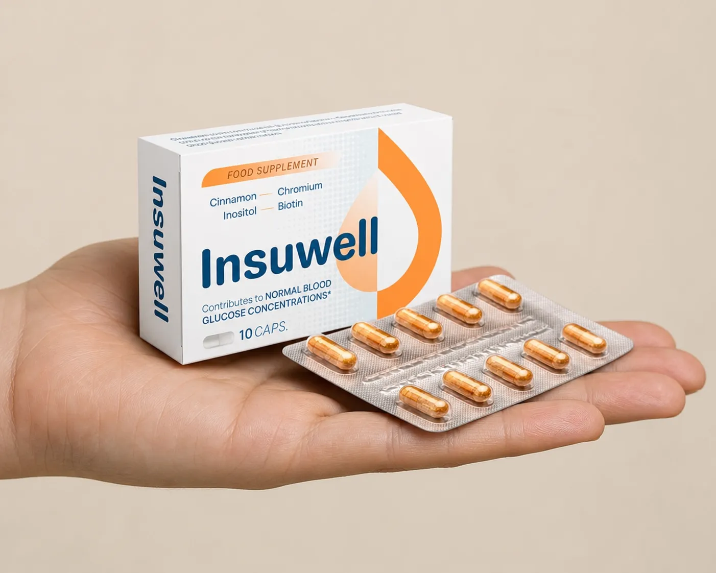 Insuwell — el envase en la mano