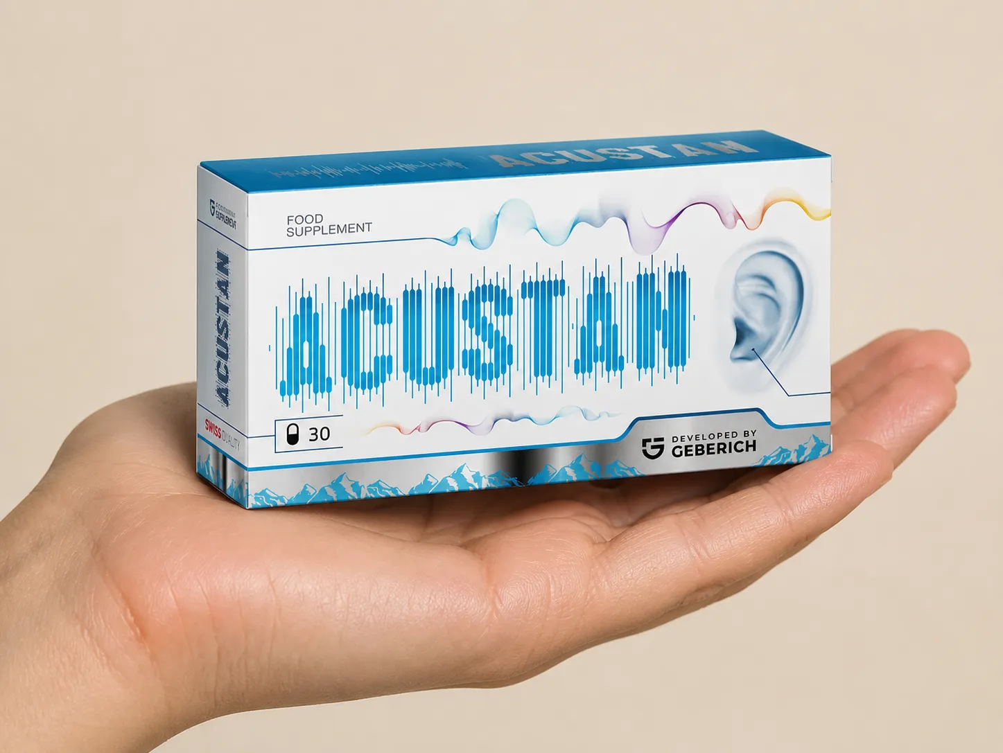 ACUSTAN — el envase en la mano