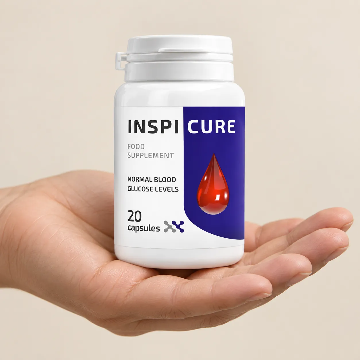 Inspicure — el envase en la mano