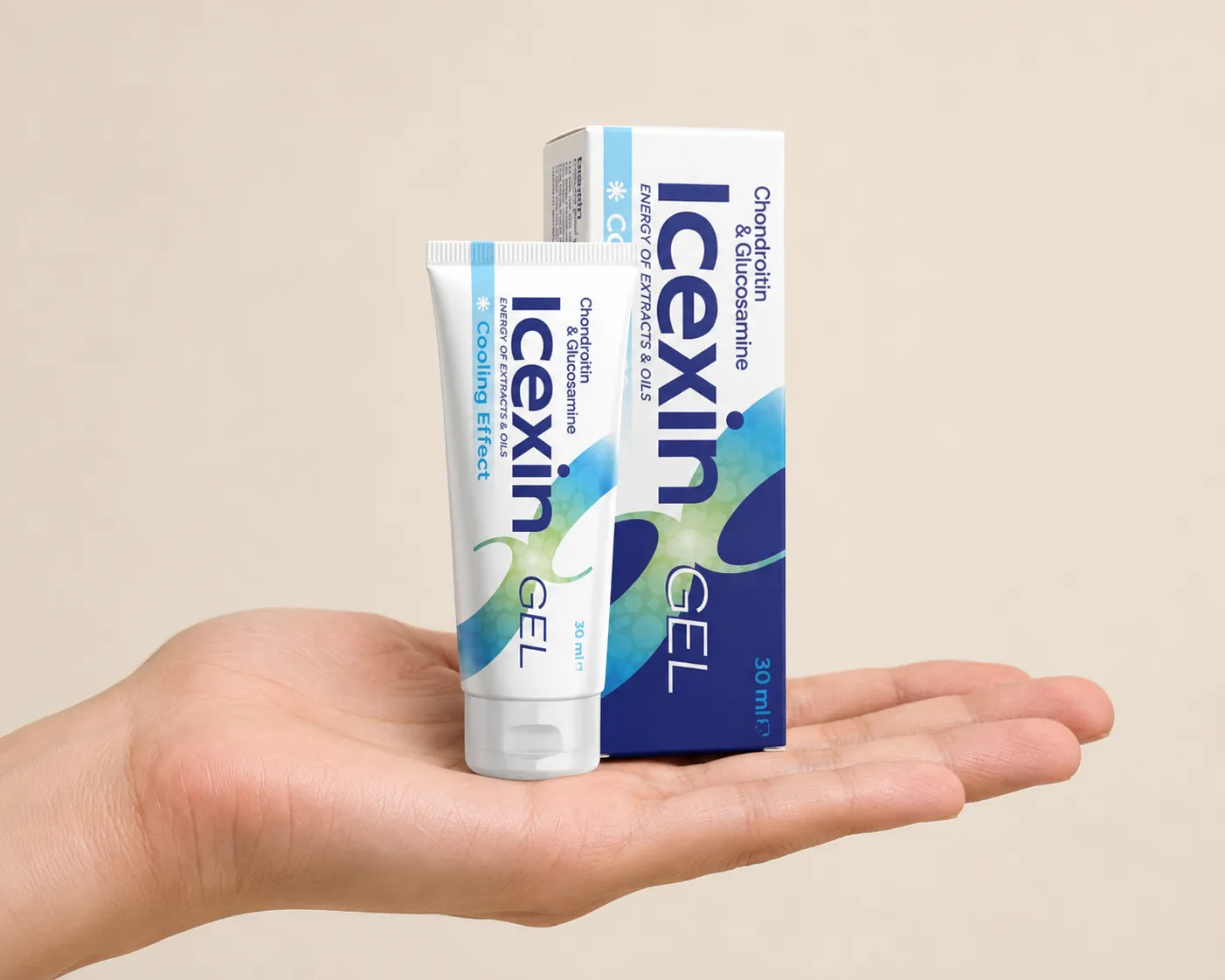 Icexin — el envase en la mano