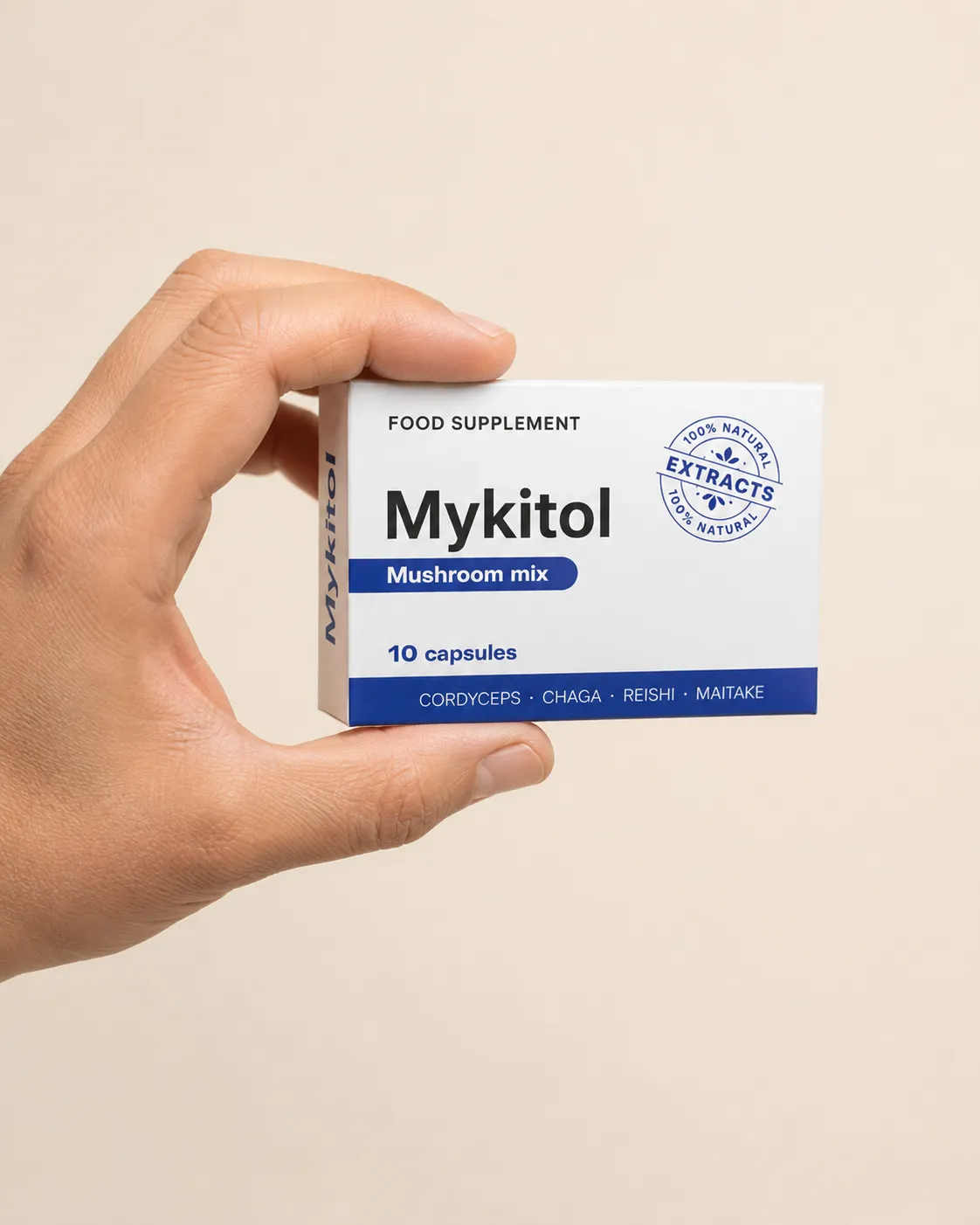 Mykitol BLUE — el envase en la mano