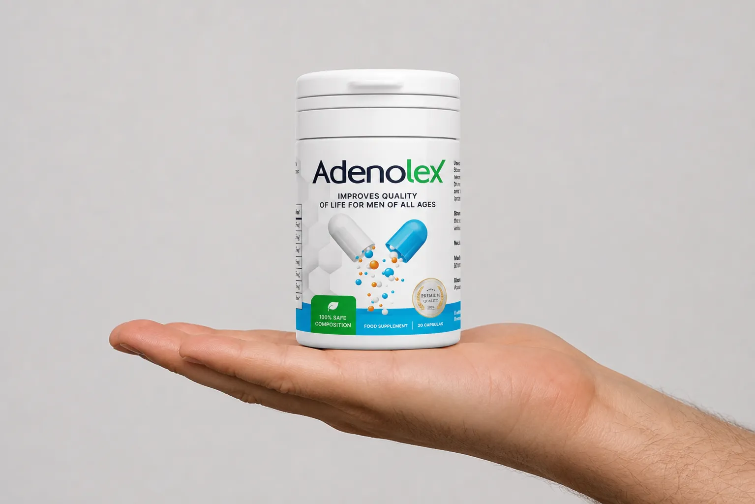 Adenolex — el envase en la mano